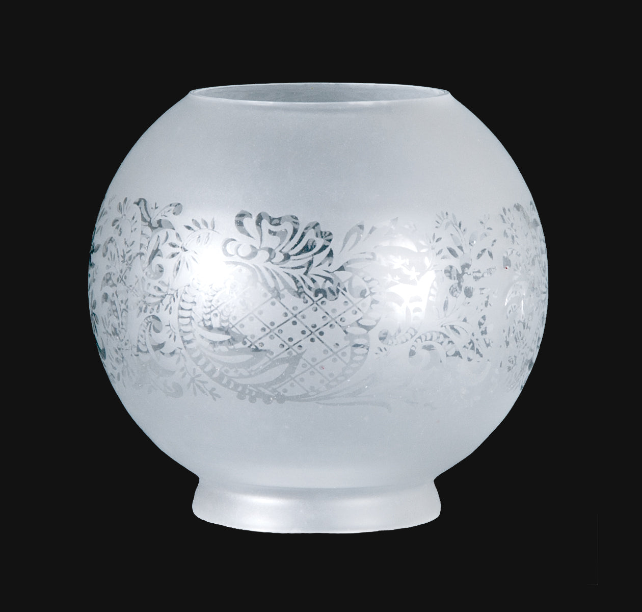 Bow and Scroll Design Etched Gas Shade