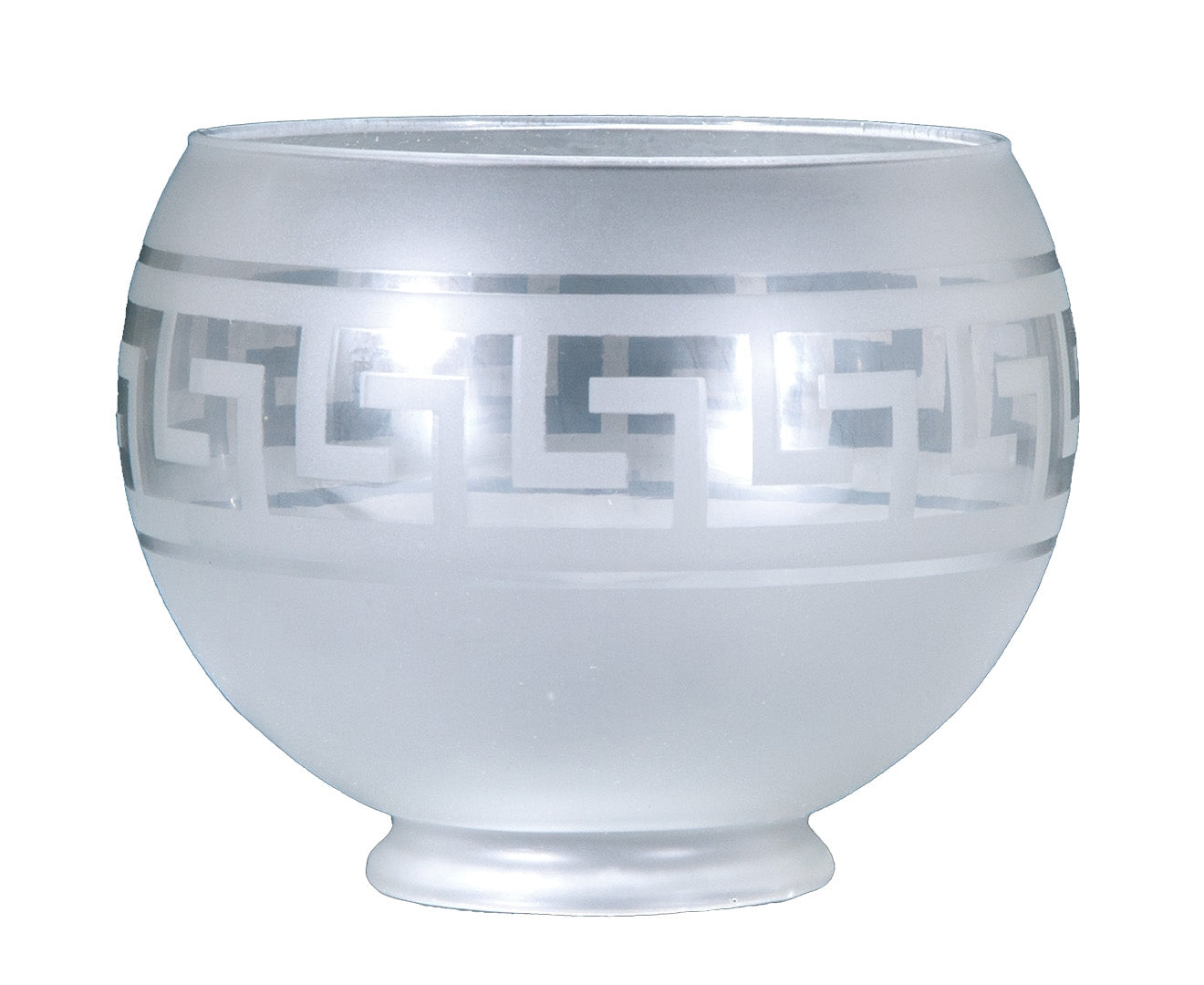 4" Fitter, Greek Key Design Gas Shade, 7-3/4 inch diameter