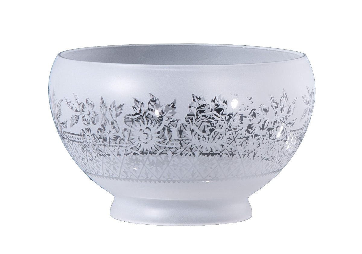 7-1/4 inch diameter Two Roses Filigree Gas Shade, 4 inch lip fitter