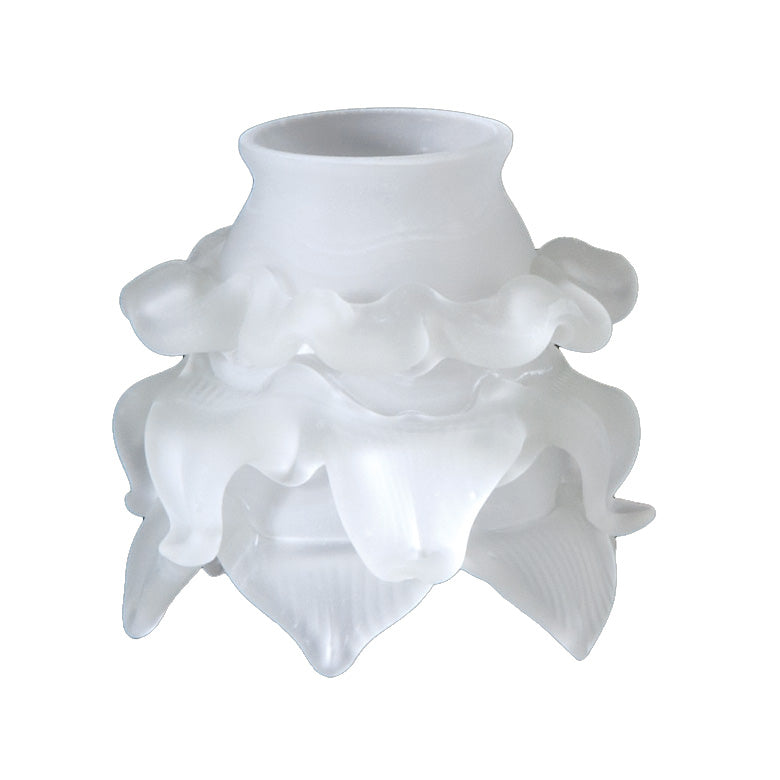 2 1/4" Fitter, Satin Etched Rose Petal Fixture Shade, 4 inch tall