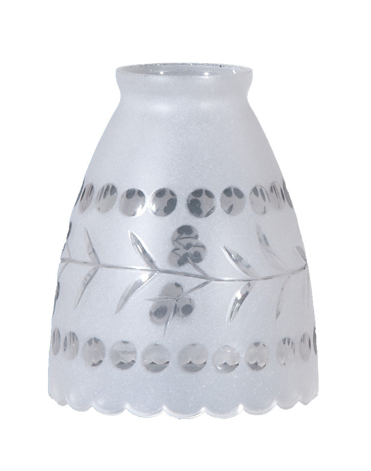 2 1/4" Fitter, Hand Engraved Bell Flower Fixture Shade, 5 inch tall