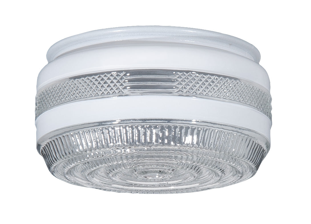 6 1/2" Disk Shaped Porch and Utility Room Glass Shade, 5-7/8 inch lip fitter