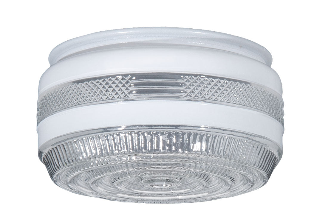 8 3/8" Disk Shaped Porch and Utility Room Glass Shade, 7-7/8 inch lip fitter