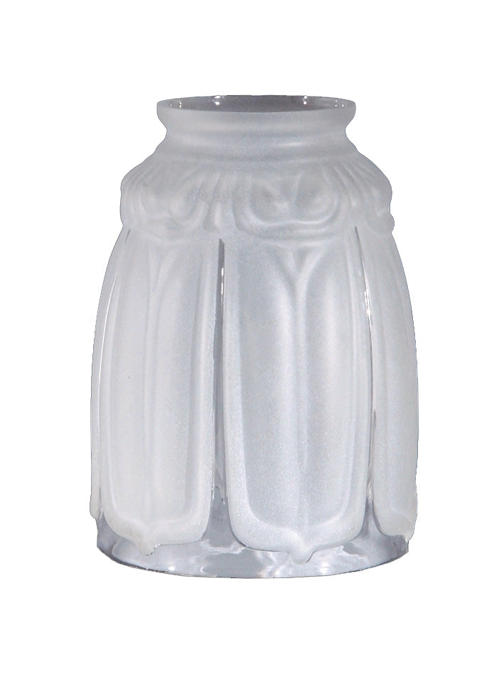 5-1/8 inch tall Clear and Frosted Panel Fixture Shade, 2-1/4 inch lip fitter