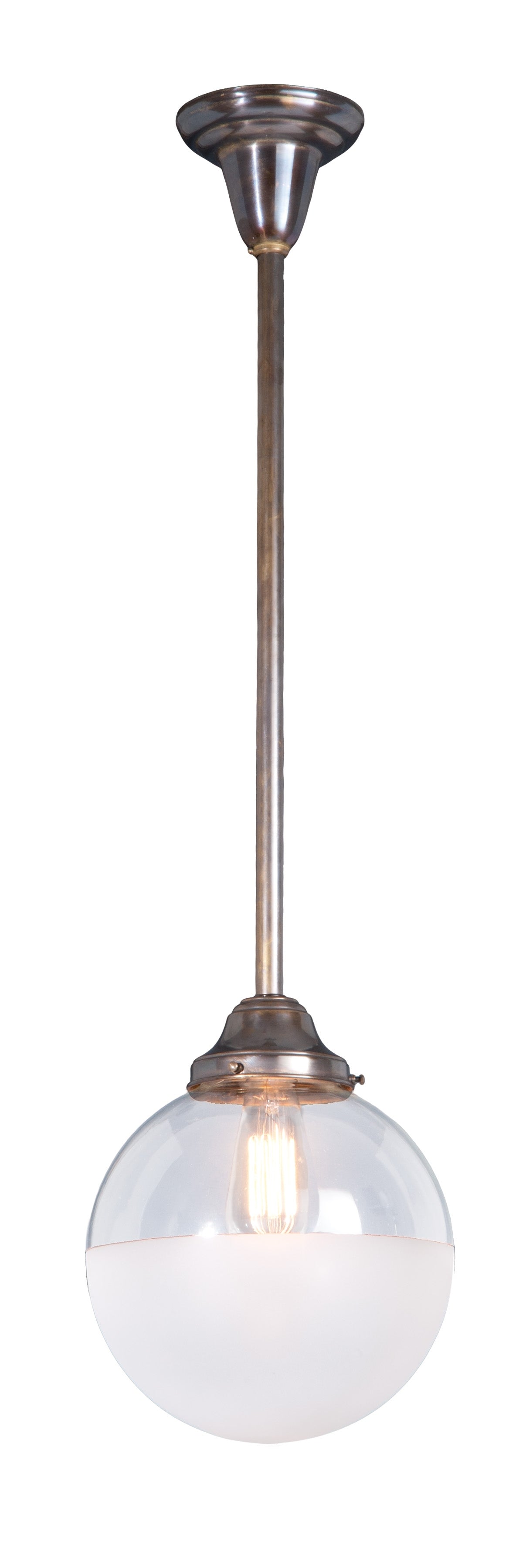 10" Special Half-Frost Industrial Style Pendant Shade, 4 inch lip fitter