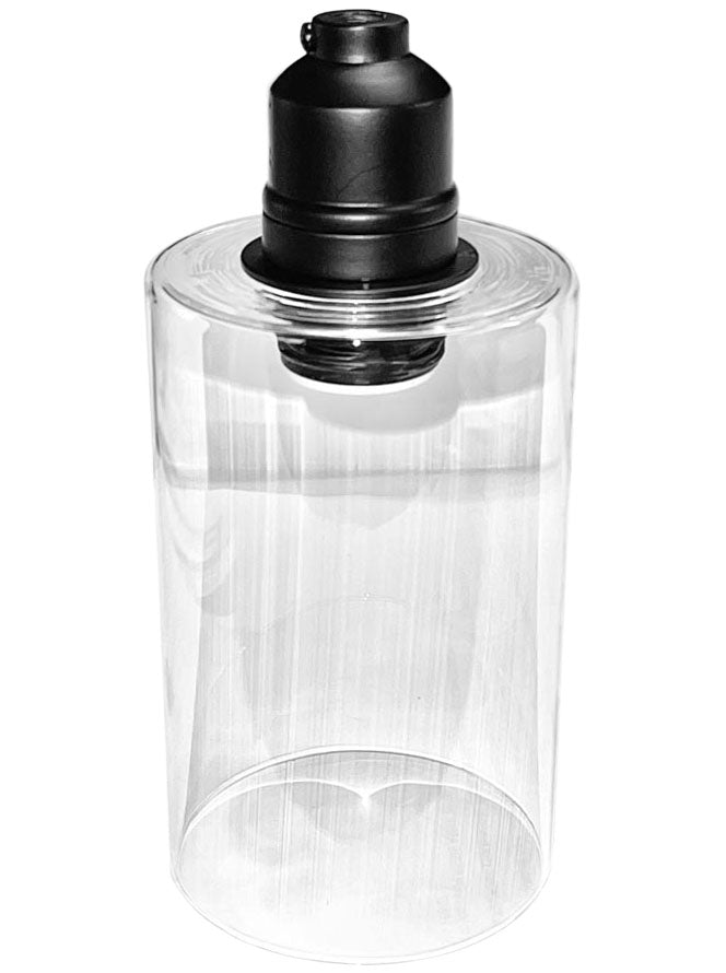 Clear Glass, Cylinder Shape Pendant Lamp Shade, 5 1/2-inch Tall with 1-5/8-Inch Fitter Opening