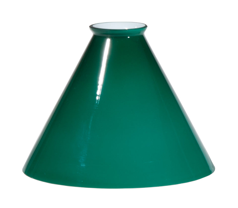 7" Green over Opal, Cased Glass Pendant Shade, 2 1/4 inch lip fitter