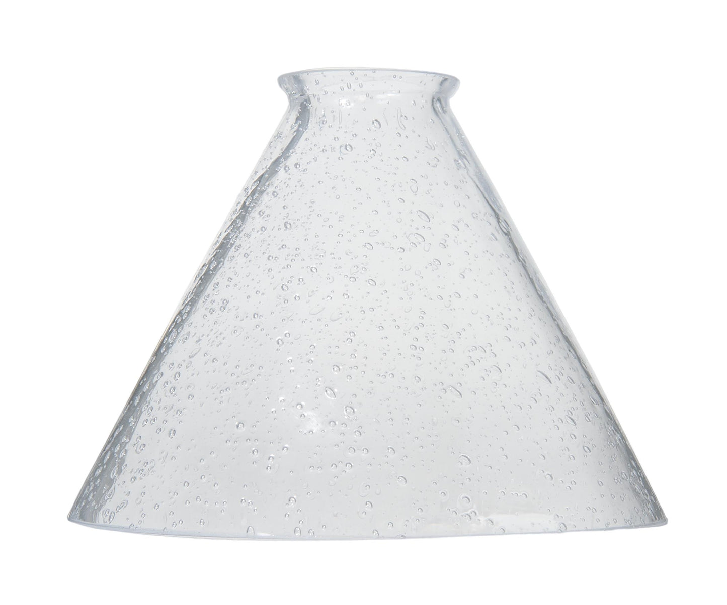 7-3/16" Dia. Clear Seeded Glass Deep Cone Shade, 2-1/4" Fitter