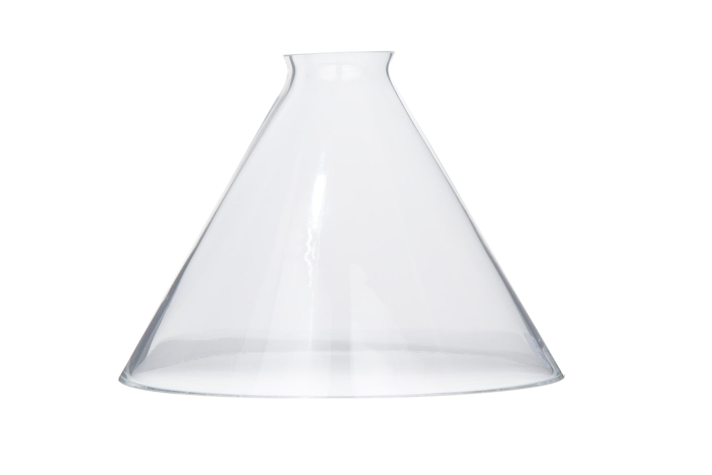 9" Clear Glass Deep Cone Shade, 2 1/4 inch lip fitter