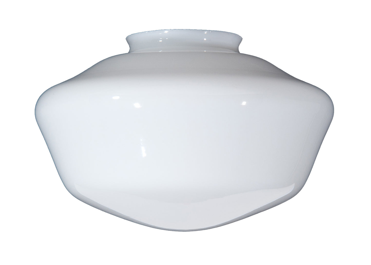 10" Opal Schoolhouse Shade, 4 inch lip fitter
