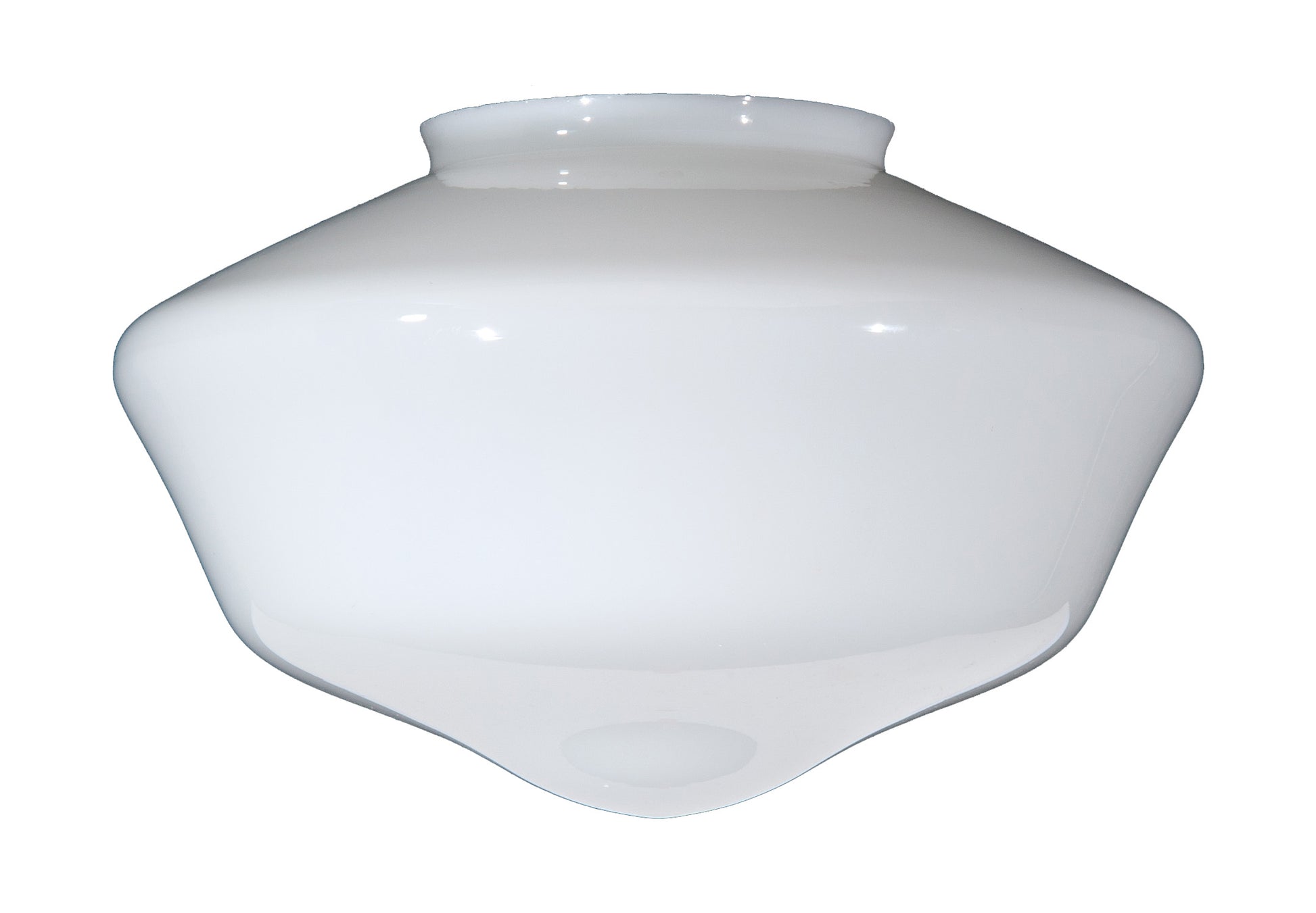 14" Opal Glass Schoolhouse Shade, 6 inch lip fitter