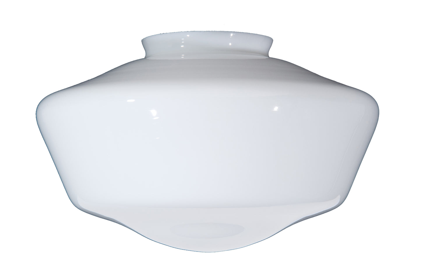 16" Opal Schoolhouse Shade, 6 inch lip fitter
