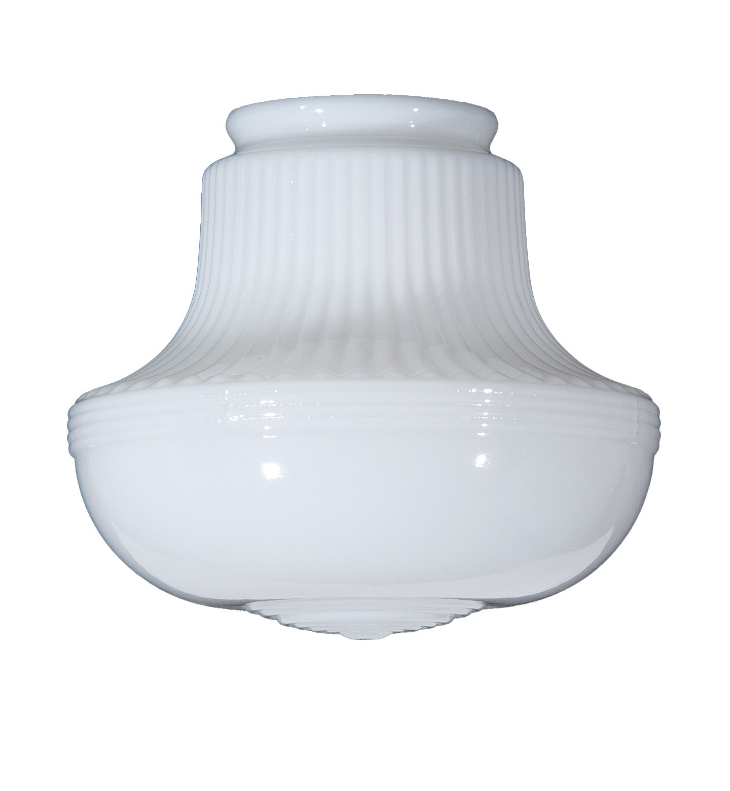 9" Bulb Shaped Art Deco Pendant, 4 inch lip fitter