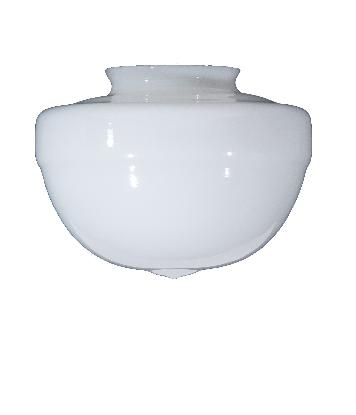 8" Opal Schoolhouse Shade, 4 inch lip fitter