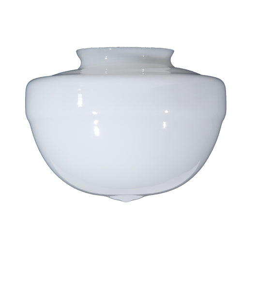 8" Opal Schoolhouse Shade, 4 inch lip fitter
