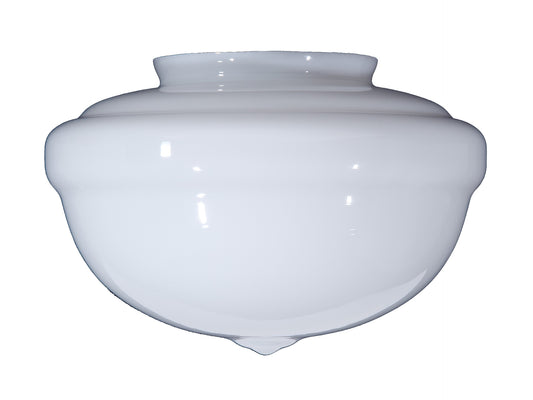 12" Opal Schoolhouse Shade, 6 inch lip fitter