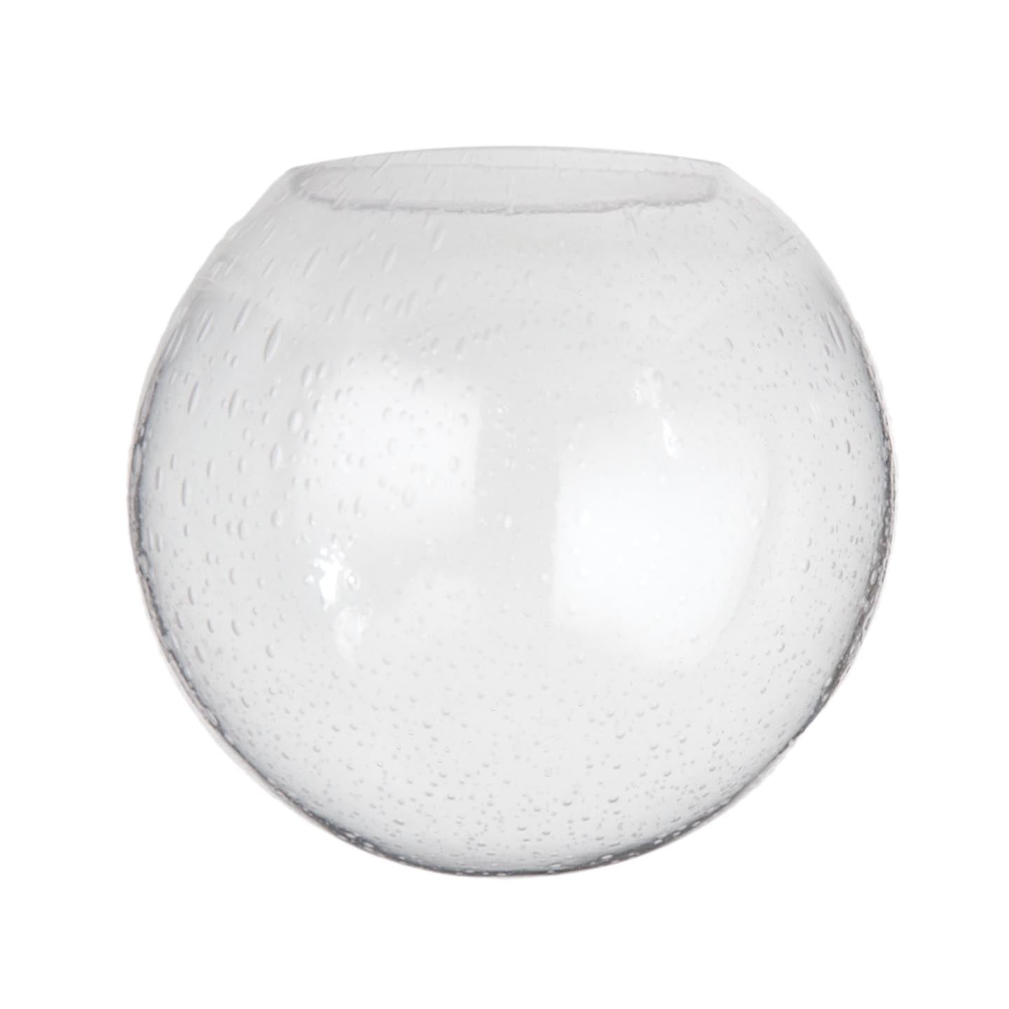 6" Clear Seeded Glass Neckless Ball Pendant Shade, 3" Top Opening