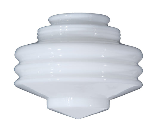 8" Stacked Disc Design Art Deco Pendant Shade, 4 inch lip fitter