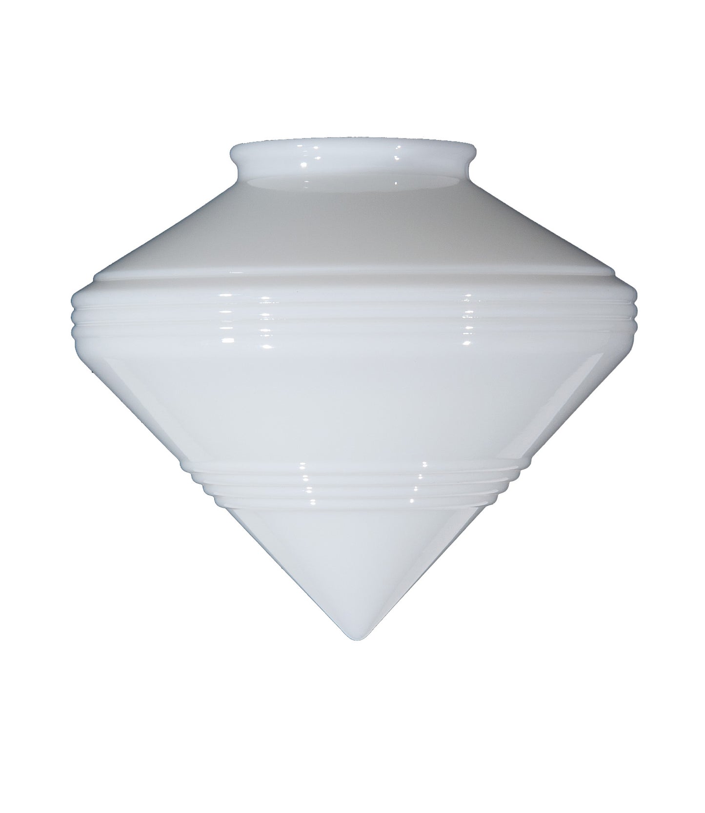 9" Ribbed Art Deco Pendant Shade, 4 inch lip fitter