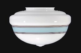 Schoolhouse Opal Shade, Turquoise Color Band, 4 or 6 inch lip fitter