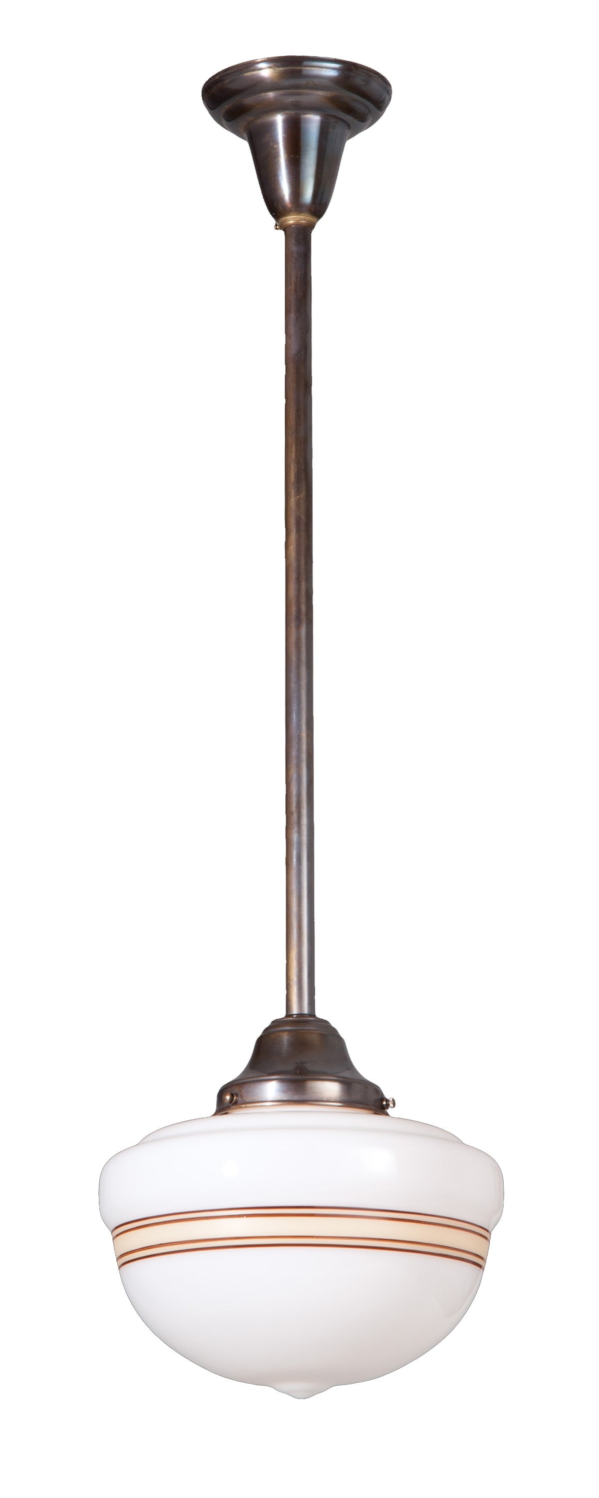 Opal Schoolhouse Shade, Light Tan Band, 4 or 6 inch lip fitter