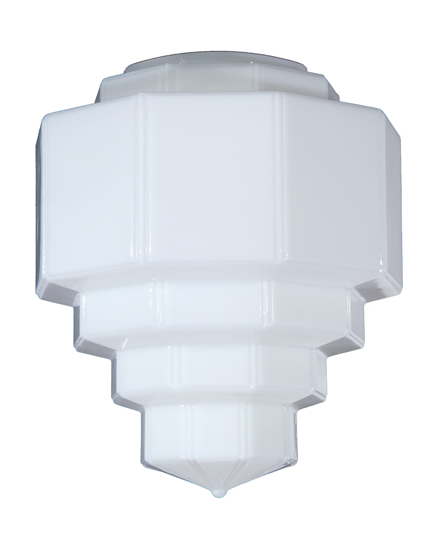 12" Opal Glass Art Deco Pendant Shade, 6 inch lip fitter