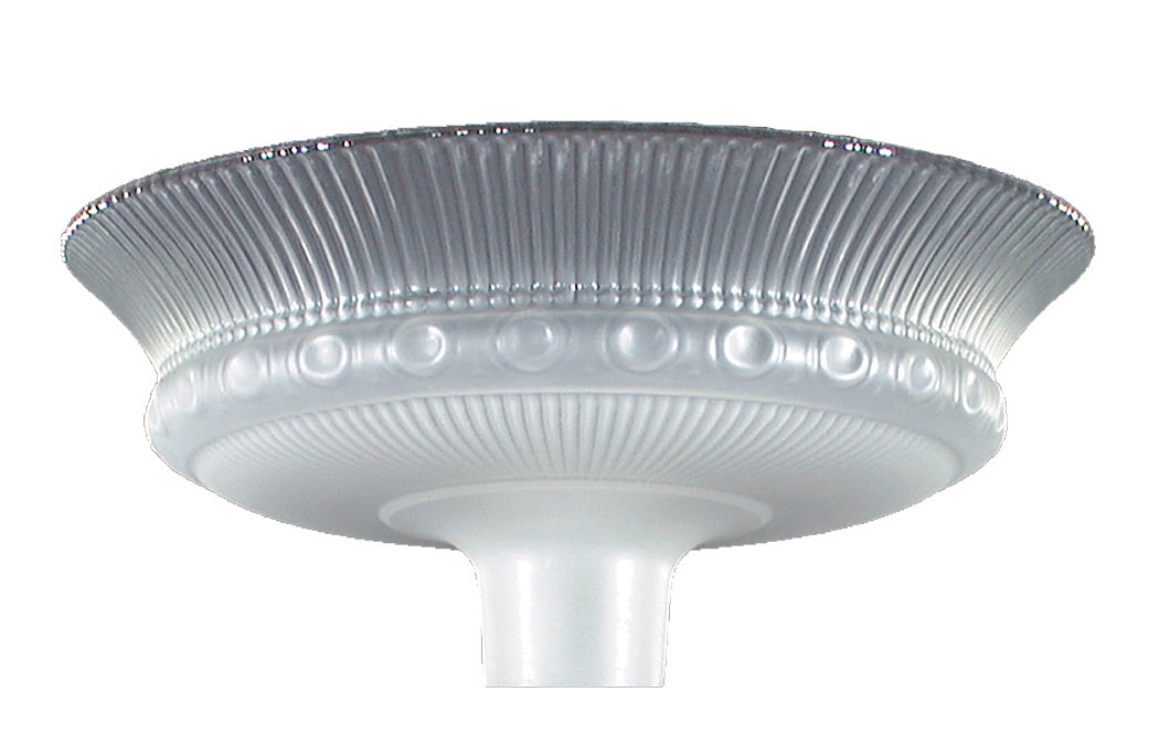 15 1/2" Etched Rib And Clear Top Torchiere, 2-3/4 inch fitter