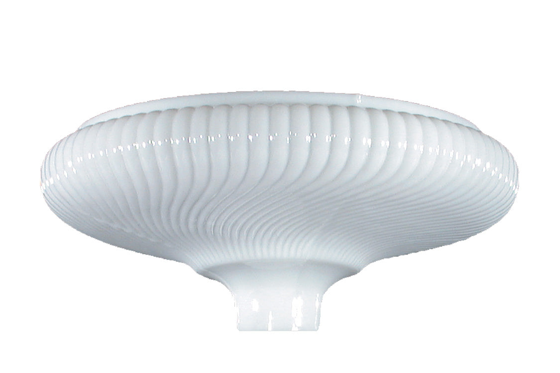 16" Opal Glass Rib Swirl Torchiere Shade, 2-3/4 inch fitter