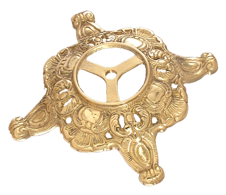 Cast Brass Victorian Lamp Base, 8 1/2" Dia., Polished and Lacquered