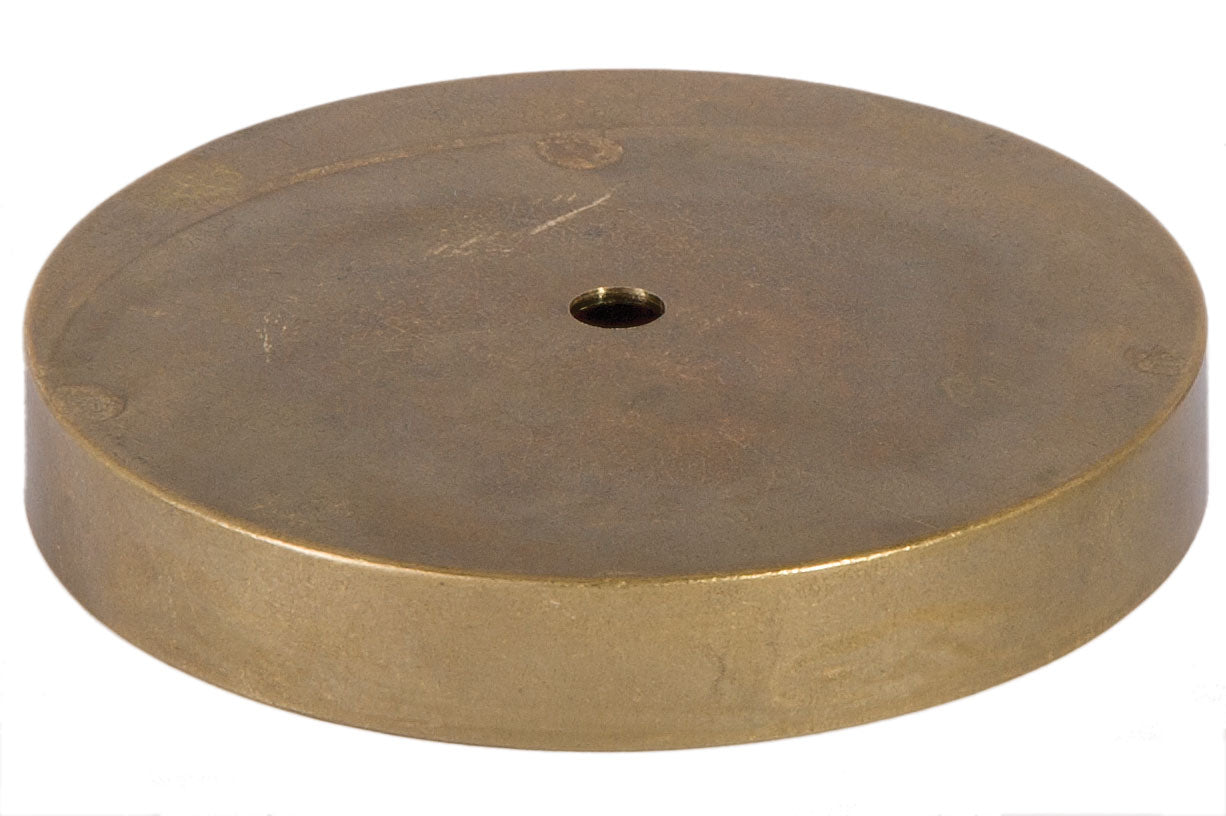 Round Unfinished Cast Brass Lamp Base, Choice of Size 4 to 6" Dia.