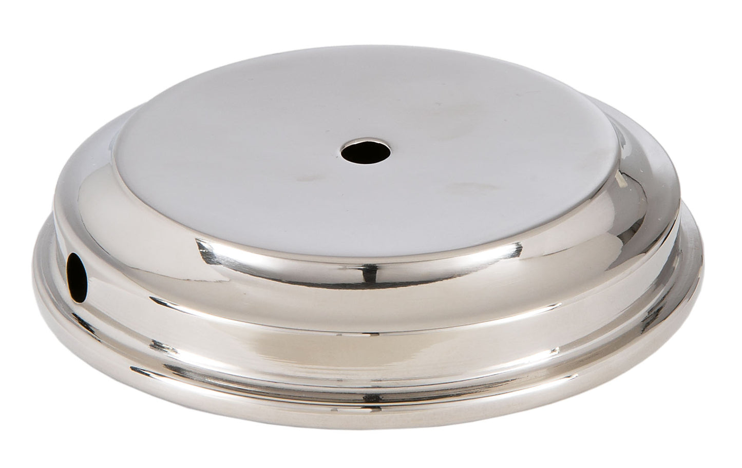 Nickel Finish Flaired Disc Solid Brass Lamp Base, Choice of Size 4 to 6" Dia.