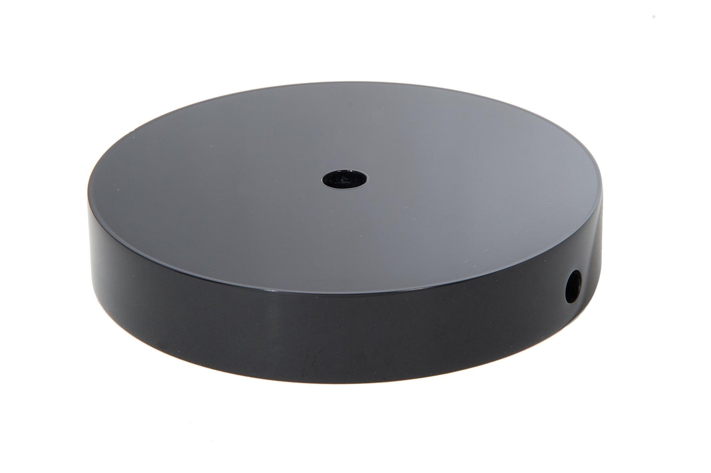 Round Black Acrylic Base w/ Wire Way, Choice of Dia.