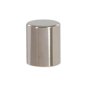 Short, Drum Style Brass Lamp Finial - Polished Nickel Finish, 5/8" ht.