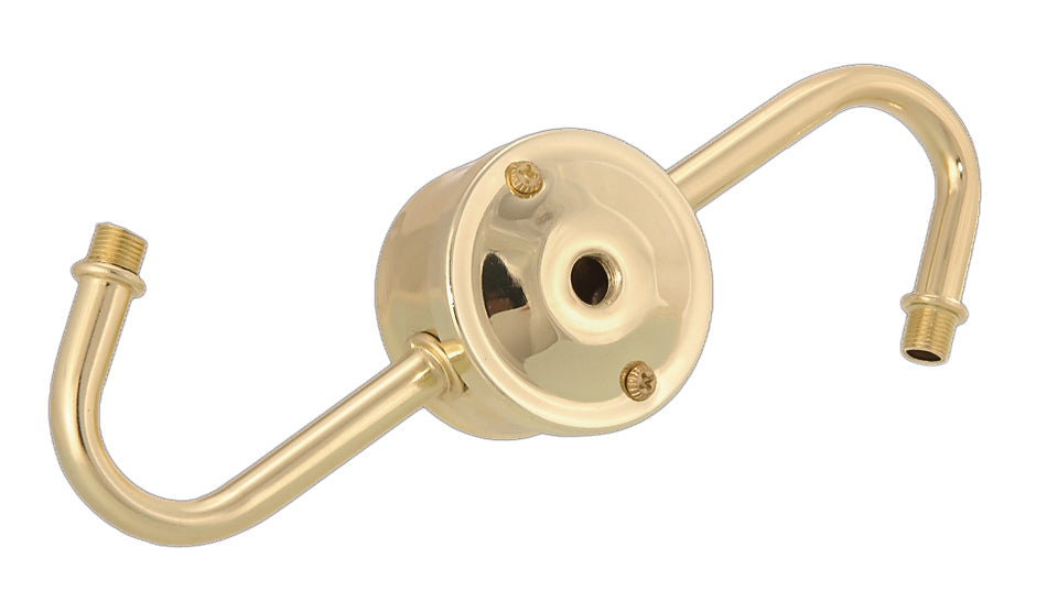 2-Arm Lamp Cluster, Brass Plated Steel, Unwired