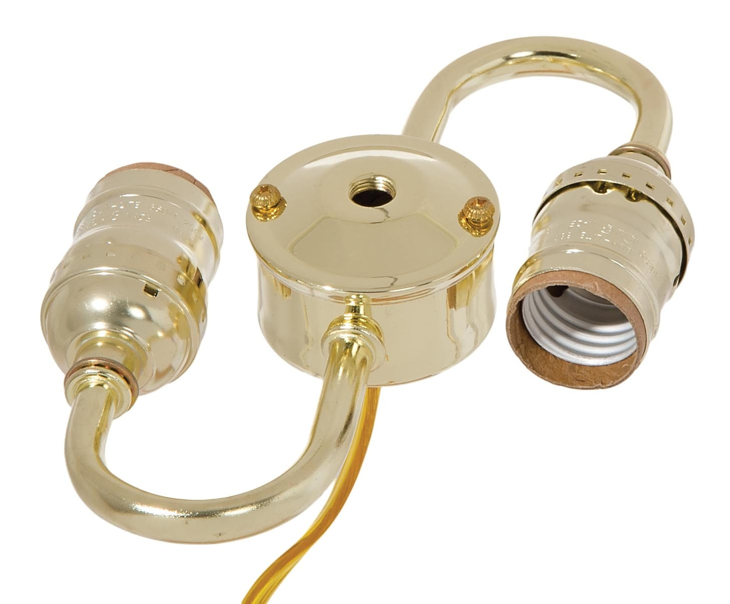 2 Light Cluster Body with E-26 Keyless Sockets, Brass Plated Finish