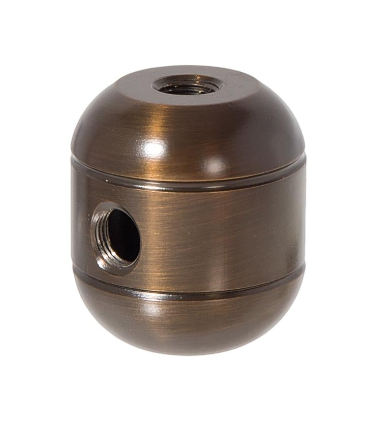 2-Piece Large Antique Bronze Finish Turned Brass Cluster Body - Choice of Side Holes, Tap 1/8F