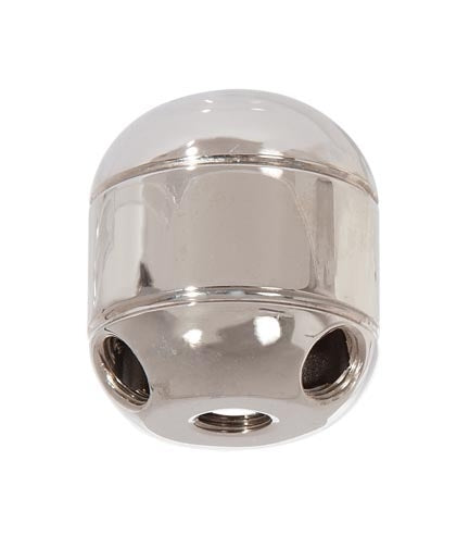 1-9/16 Inch Tall Polished Nickel Finish Brass Cluster Body, 3 Bottom Holes