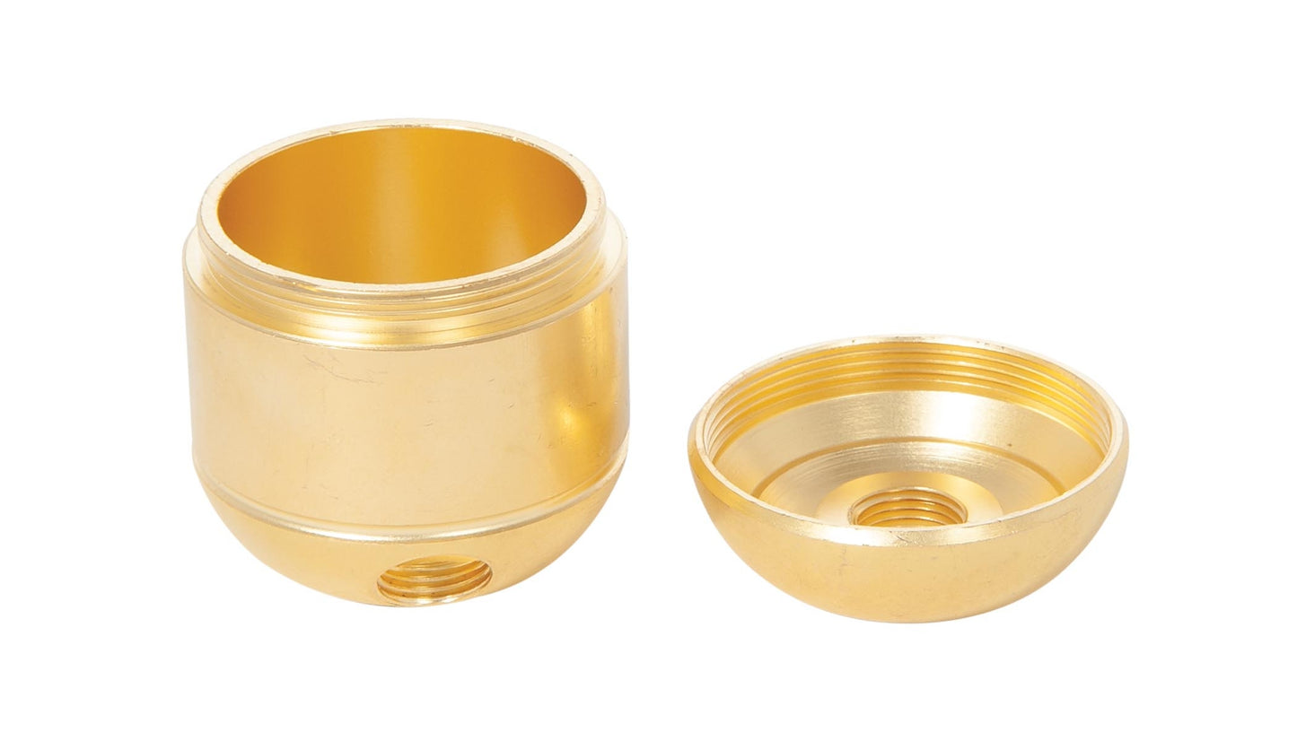 1-9/16 Inch Tall Unfinished Turned Brass 2-Piece Cluster Body, Choice of Bottom Holes