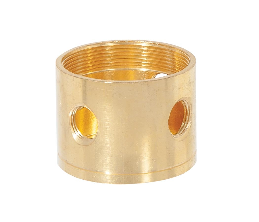 1-1/4 Inch Tall, 4 Side Hole Unfinished Turned Brass Lamp Cluster Body