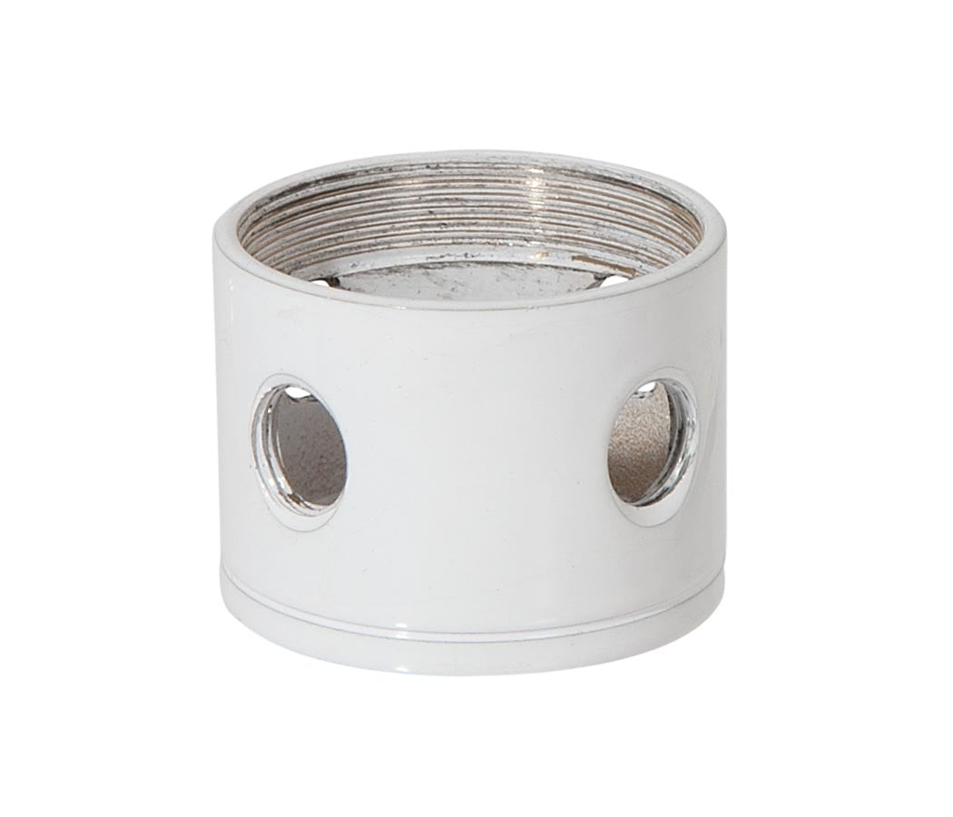 1-1/4 Inch Tall, 4 Side Hole Glossy White Finish Turned Brass Lamp Cluster Body