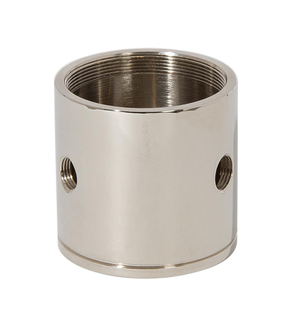 Tap 1/8F x 1/4F Large Polished Nickel Finish Turned Brass Lamp Cluster Body - Choice of Side holes
