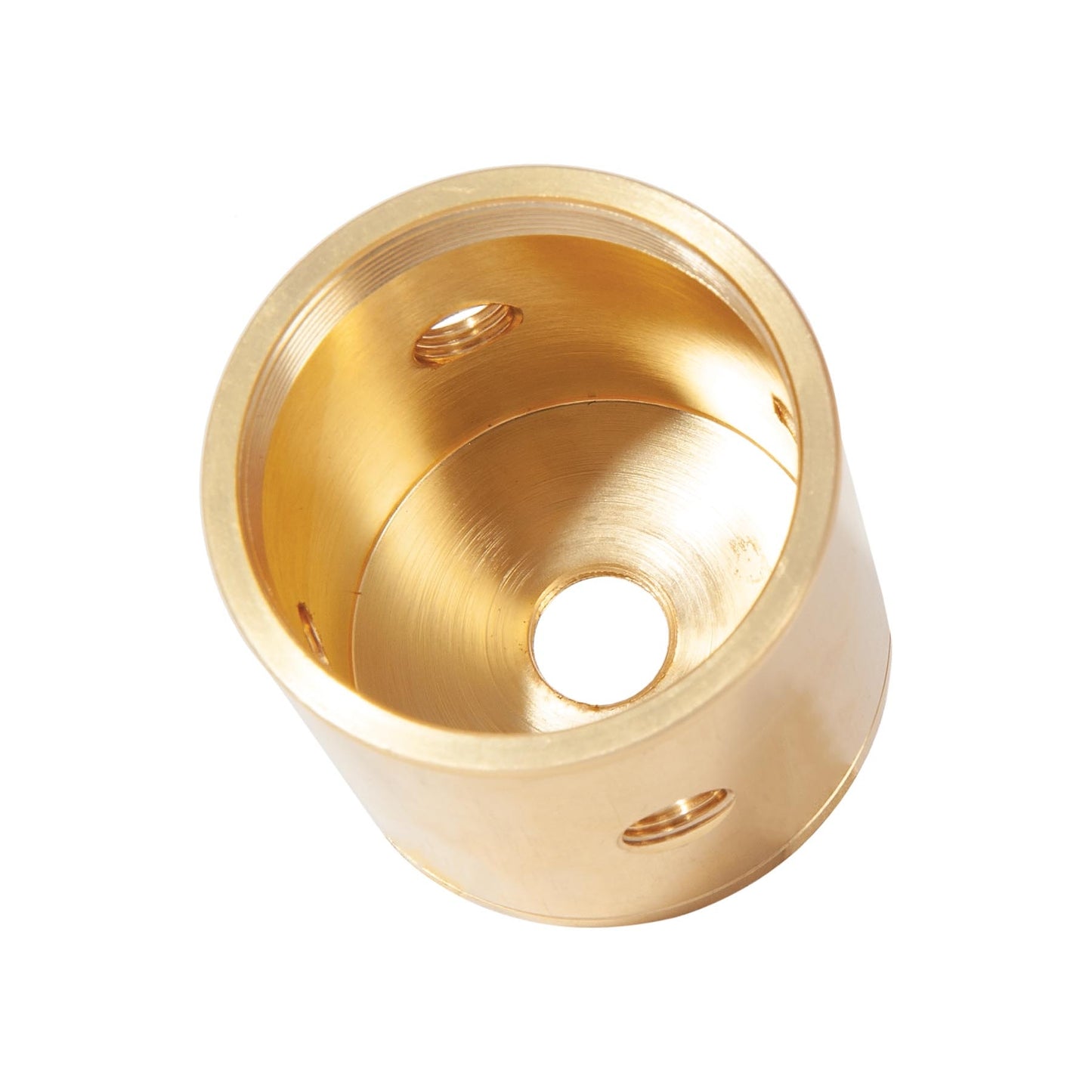 Tap 1/8F x 1/4F Large Unfinished Turned Brass Lamp Cluster Body - Choice of Side Holes