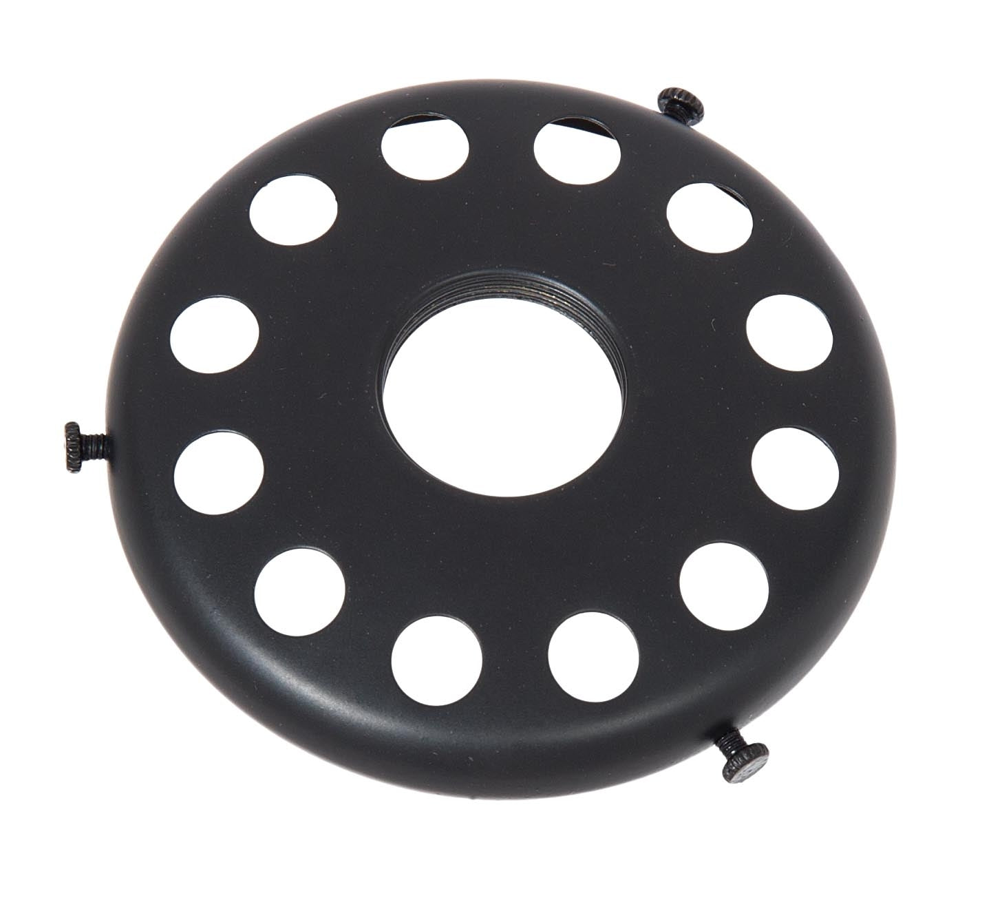 4" Fitter Screw-on, Uno-Style Shade Holder w/ Rosette Set Screws, Satin Black