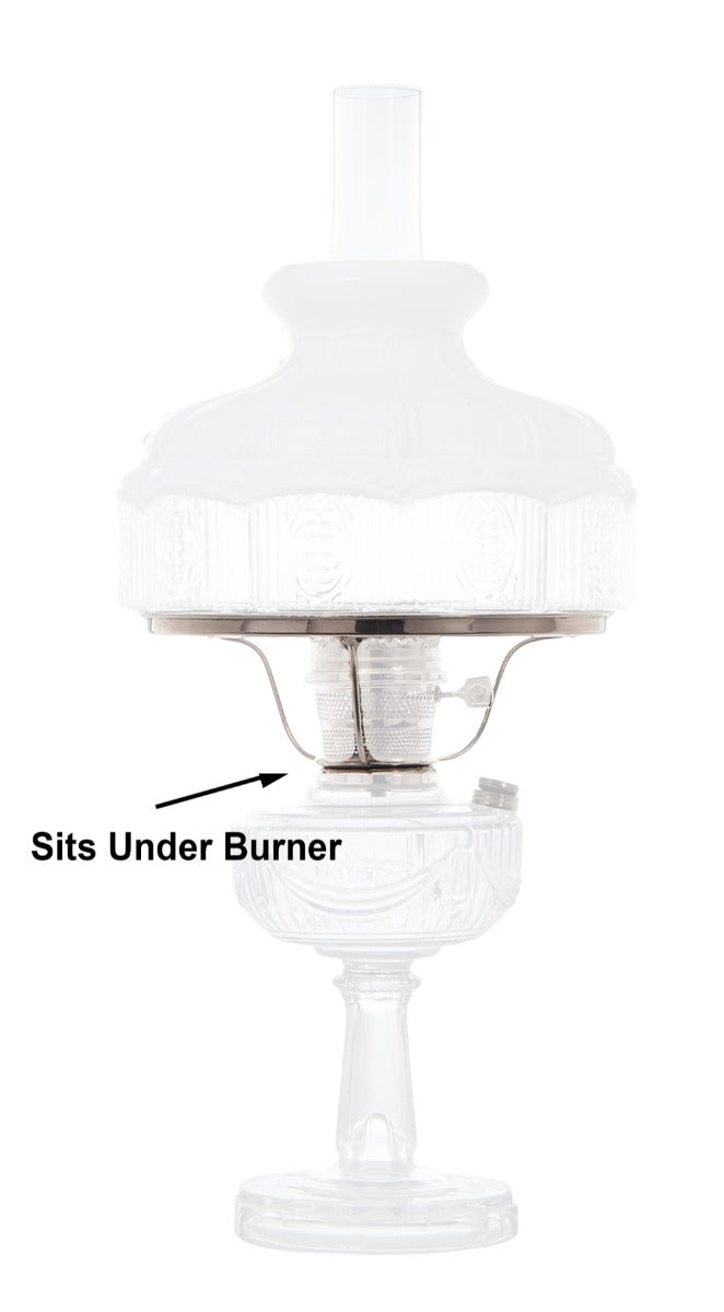 10 inch Nickel Plated Shade Holder designed to fit Aladdin Brand Lamps