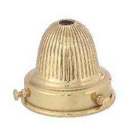 2 1/4" Fitter, Reeded Brass Shade Holder
