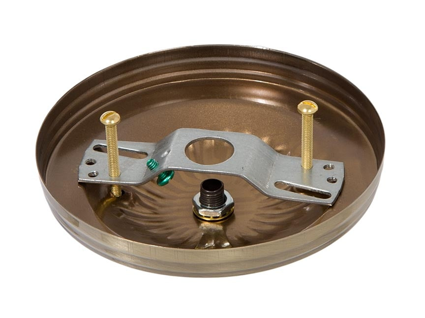 Antique Brass Finish Steel Ceiling Canopy Kit, 5-1/8" dia.