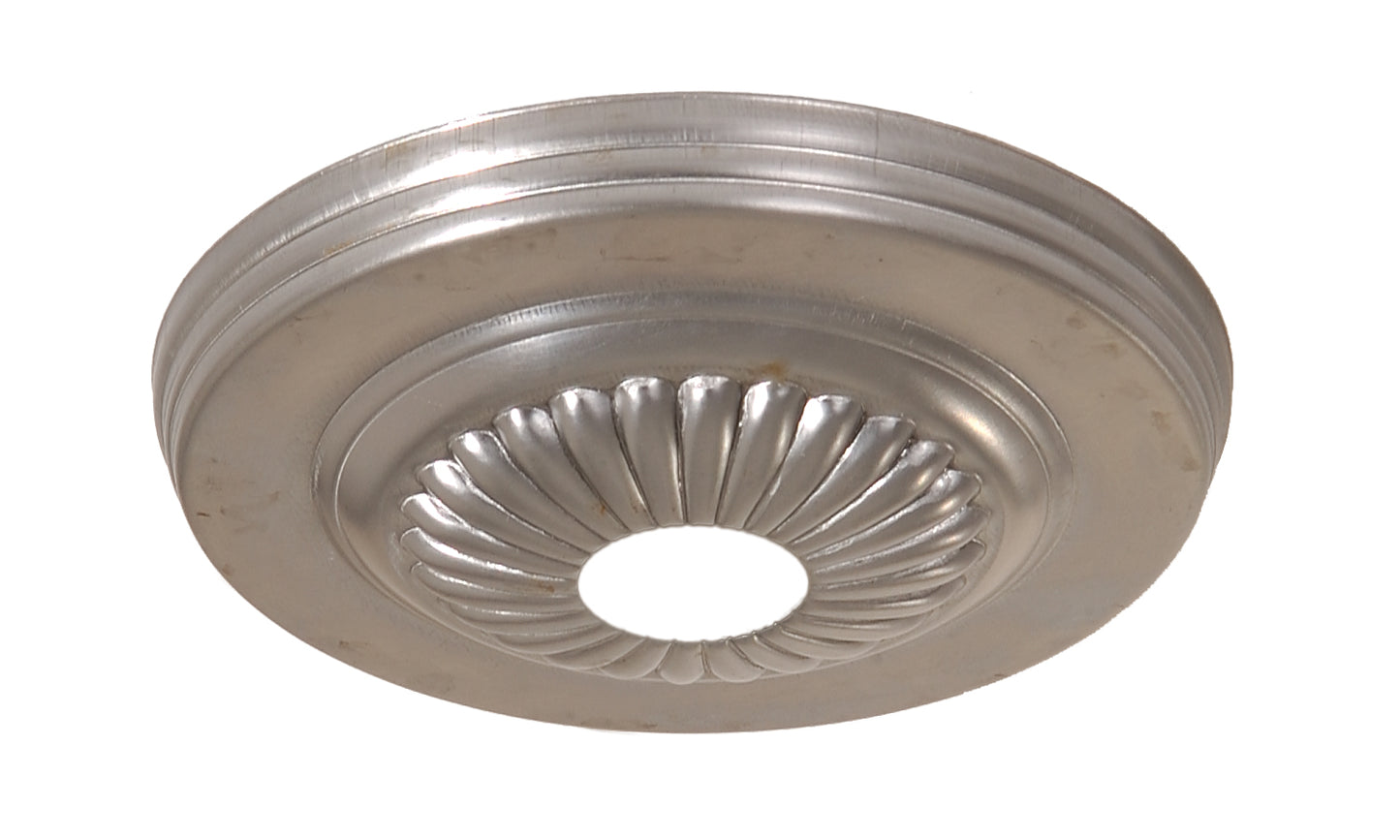 Unfinished Steel Canopy with Rosette Design, 5 1/4" dia.