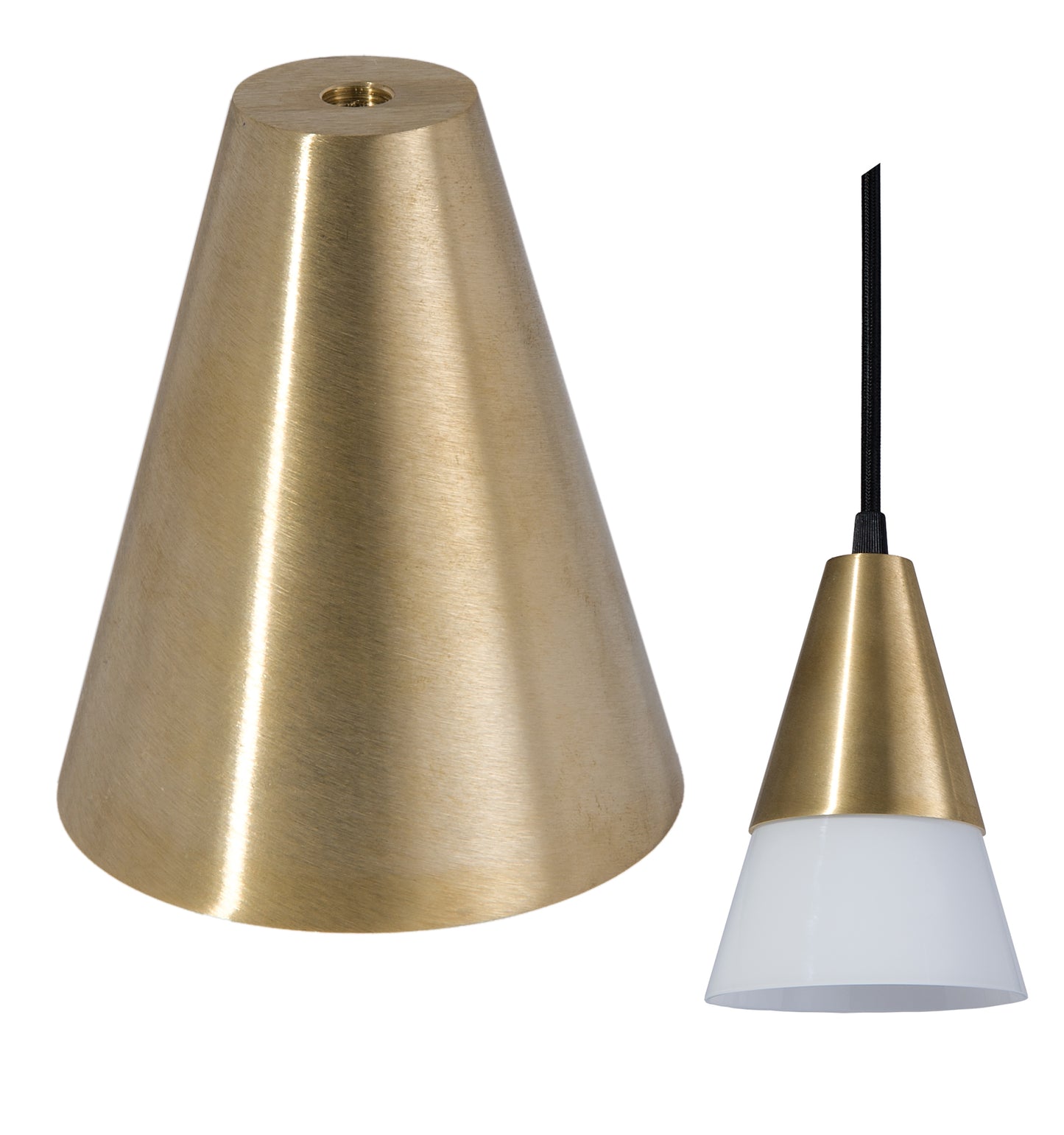3 5/16" Bottom Diameter Modern Brass Conical Shade Holder