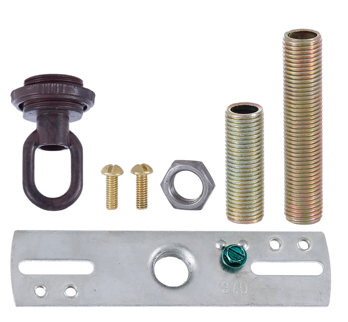 Antique Bronze Finish Screw Collar Loop Canopy Hardware Set