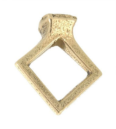 1-5/8" tall Cast Brass Mission Style Loop with wire way, tap 1/8F (3/8" diameter), unfinished